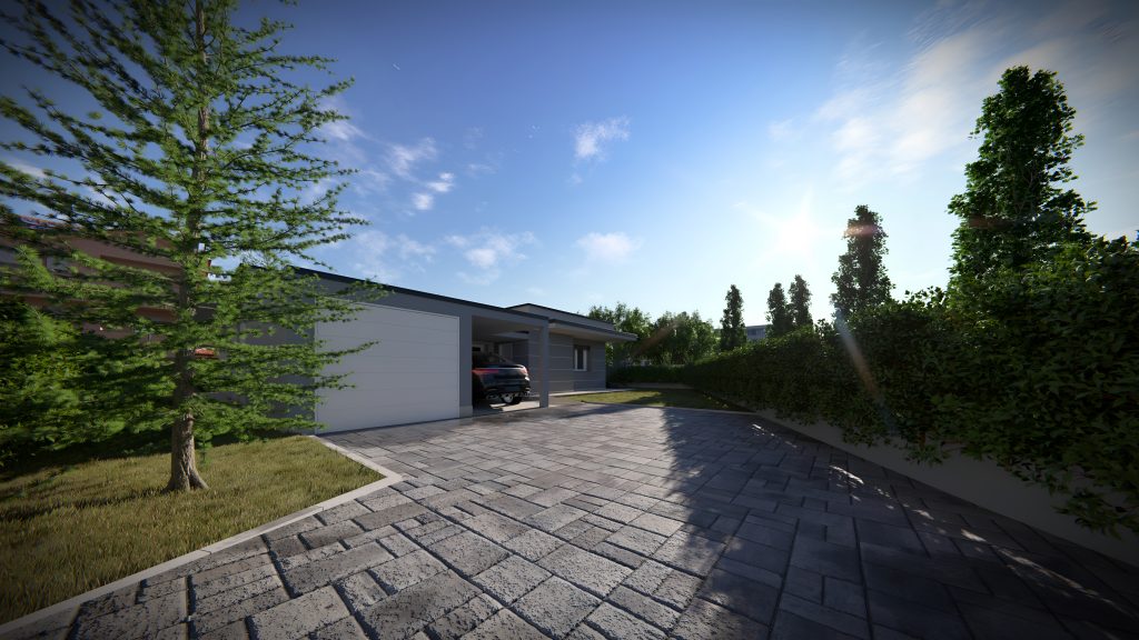 Posto auto coperto Villa Meda Posto auto coperto della Villa in classe A realizzata a Meda