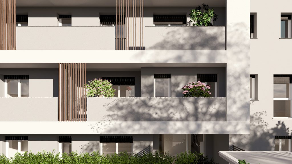 Terrazzi nuove residenza Regina Margherita a Macherio Vista terrazzi delle nuove palazzine di Macherio - Nuove residenze Regina Margherita